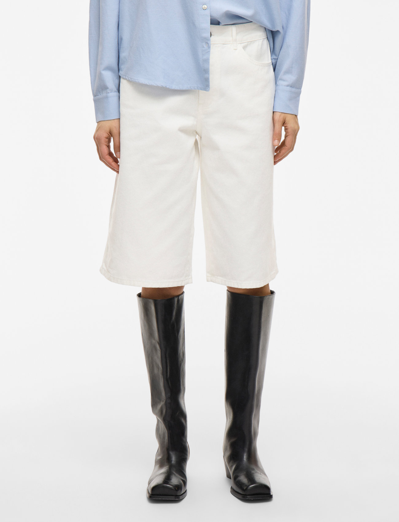 Vila Vijada Hw Bermuda Shorts/Ka, 36, White, Shorts > Bermudas, Dame