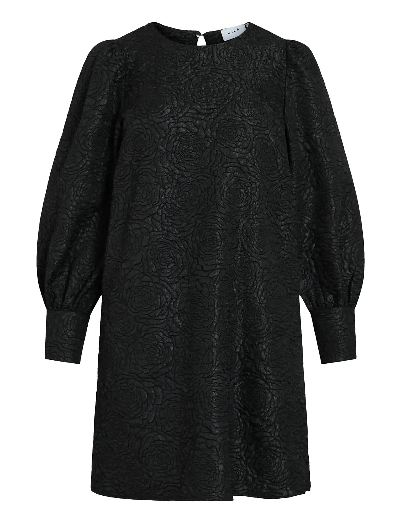 Vila Vitaliama O-Neck L/S Dress/Pr, 34, Black, Kjoler > Kort Kjole, Dame