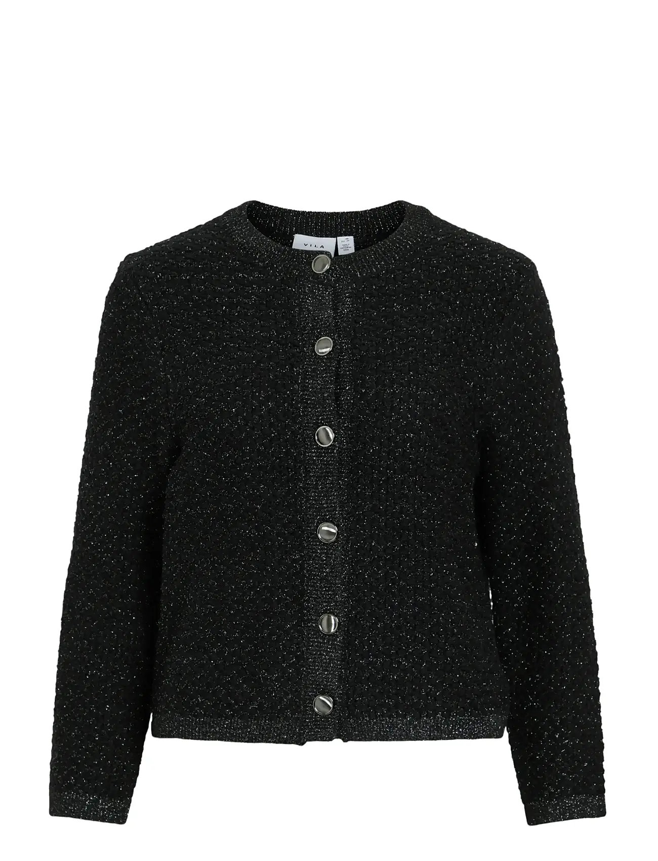 VILA Vimalay O-Neck L/S Button Knit Cardigan Schwarz - S - Damen
