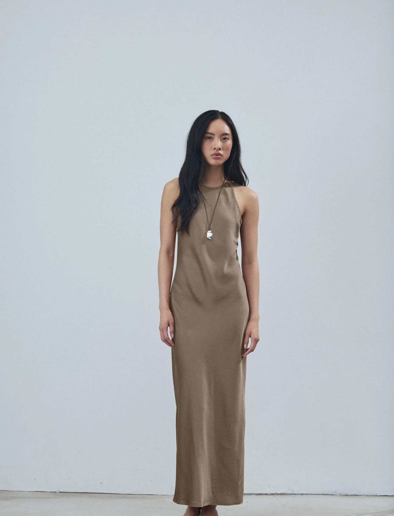 Vila Viravenna S/L Ankle Dress - Noos/Oc, 36, Brown, Kjoler > Maxikjole, Dame