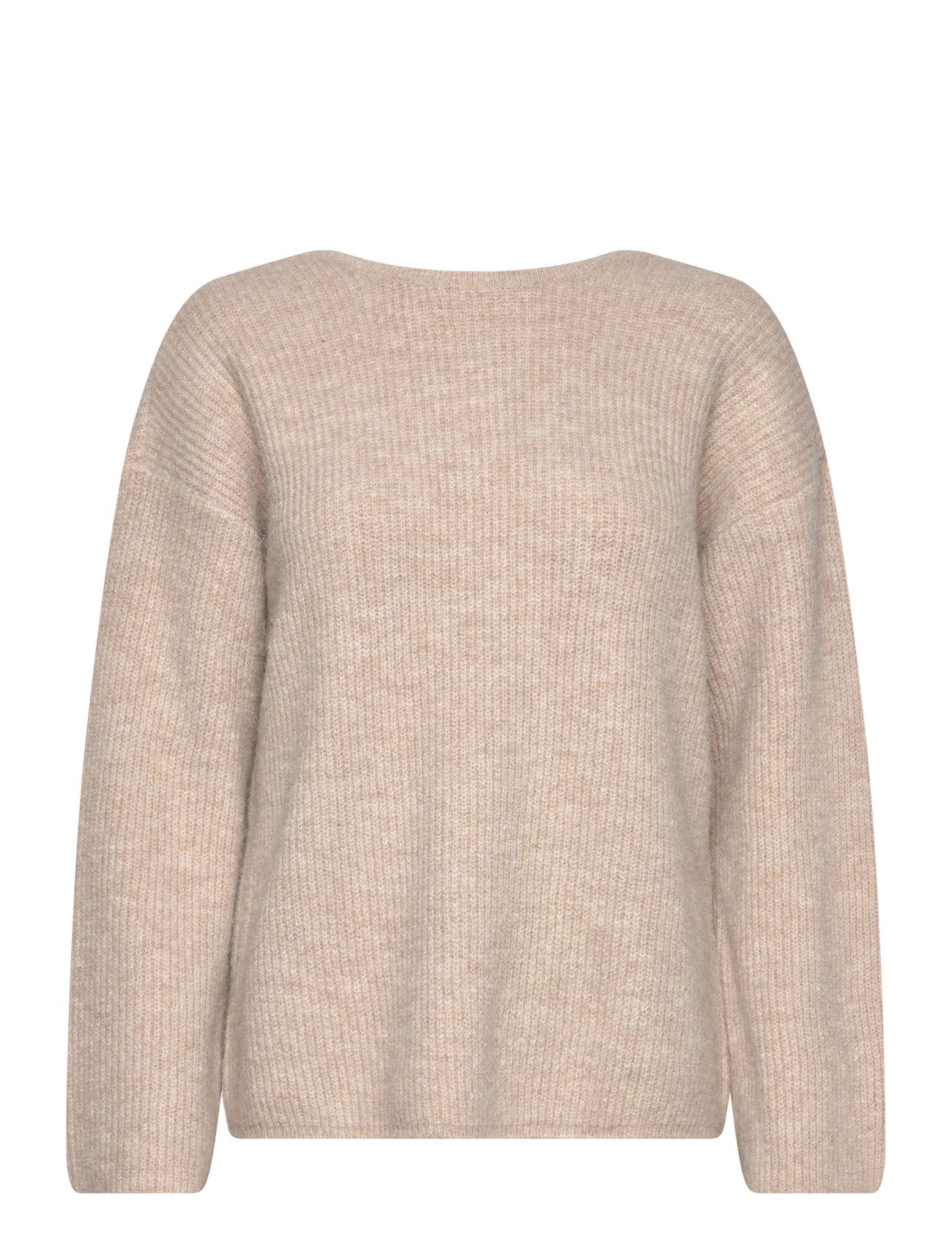 VILA Viretta O-Neck L/S Knit Bow Oberteil/Ln Beige - S - Damen