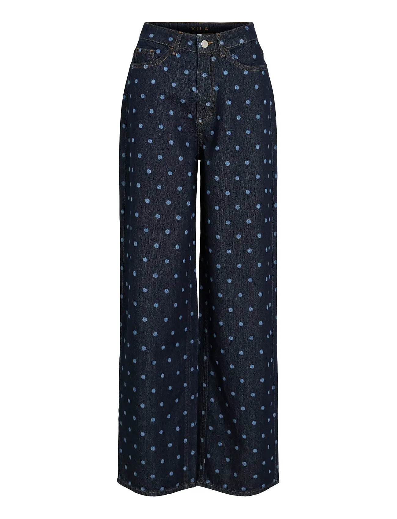 VILA Vifreya Pal Hw Dot Wide Jeans Dbd Blau - 36x32 - Damen