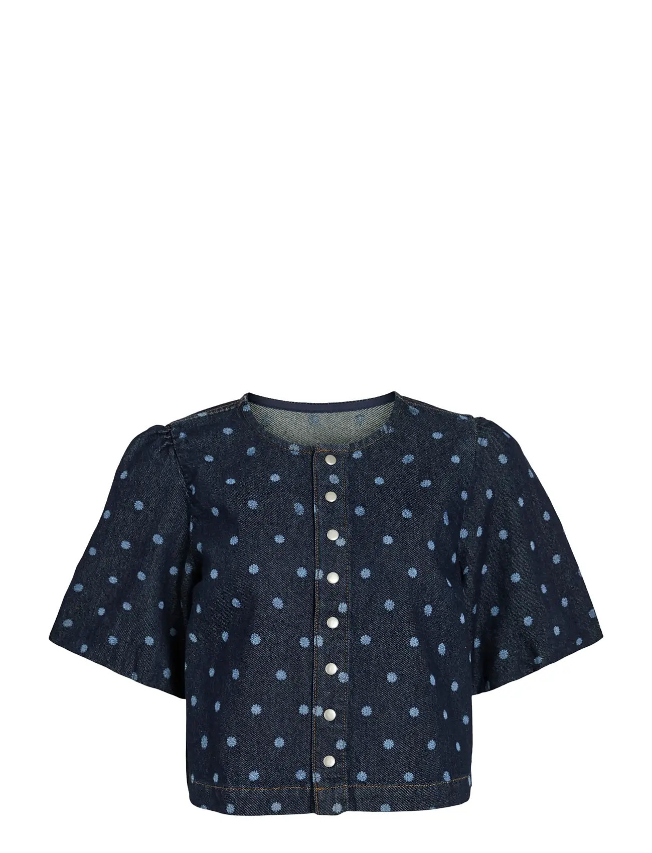VILA Vipal 2/4 Dot Denim Oberteil Blau - 36 - Damen