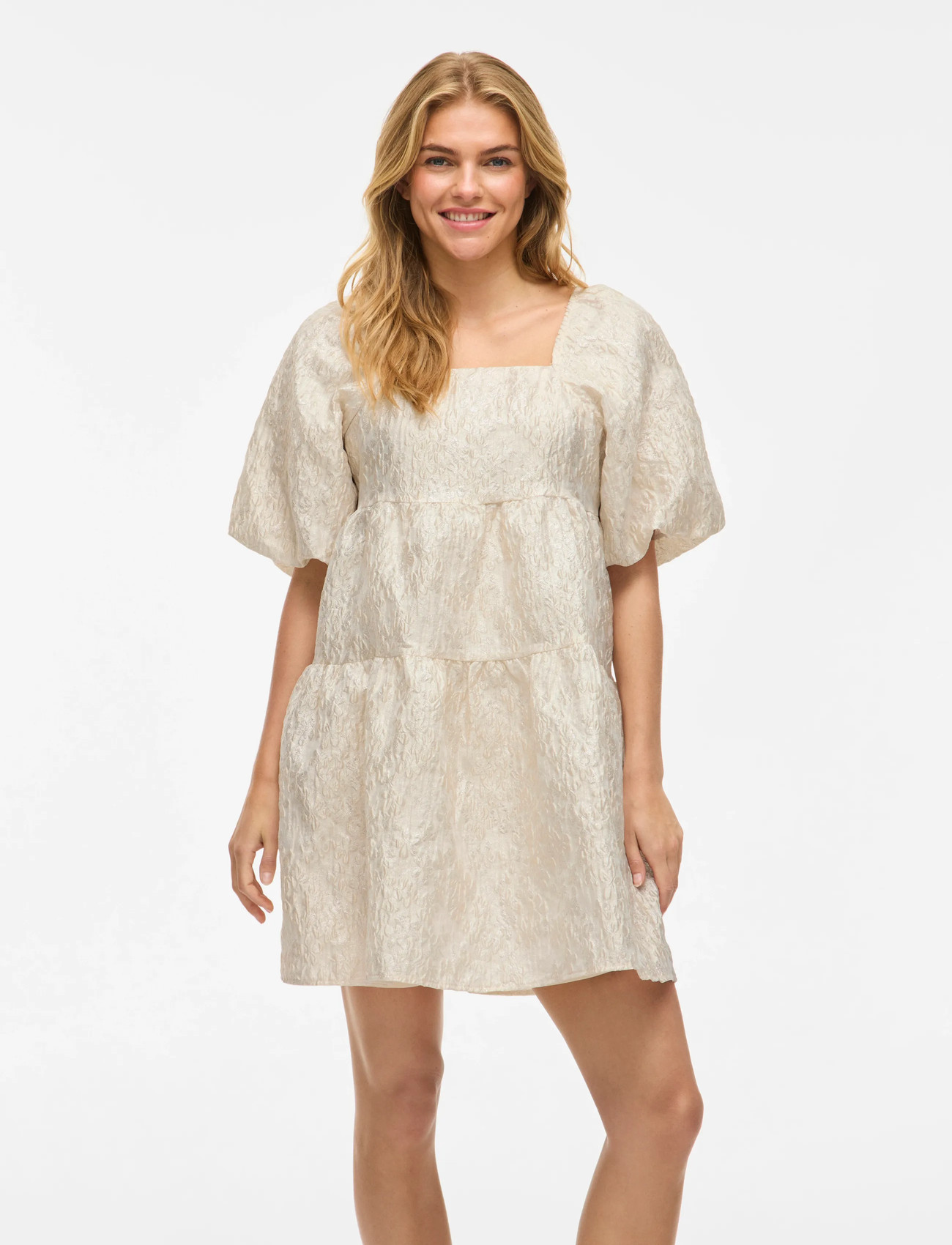 Vila Vihella 2/4 Dress, 34, Cream, Kjoler > Kort Kjole, Dame