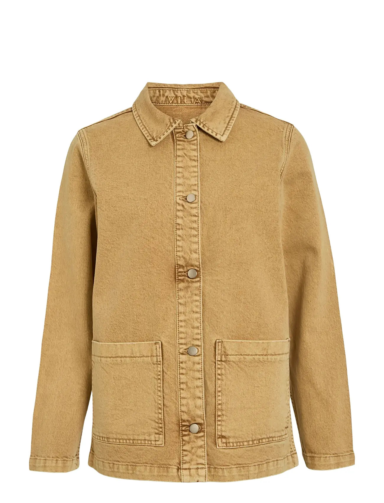 VILA Vijaf L/S Pocket Denim Jacke Beige - 42 - Damen