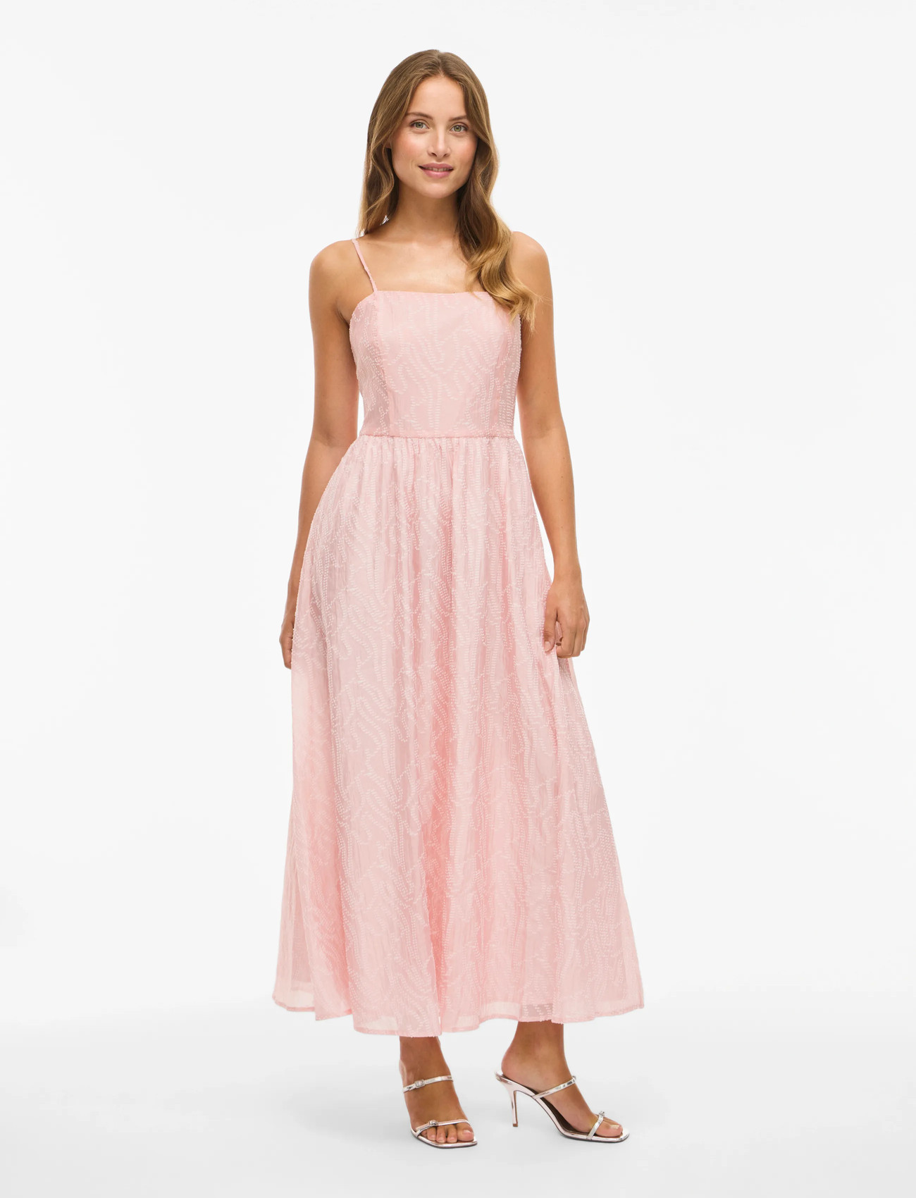 Vila Viroja S/L Midi Dress, 36, Pink, Kjoler > Knælange Og Midi, Dame