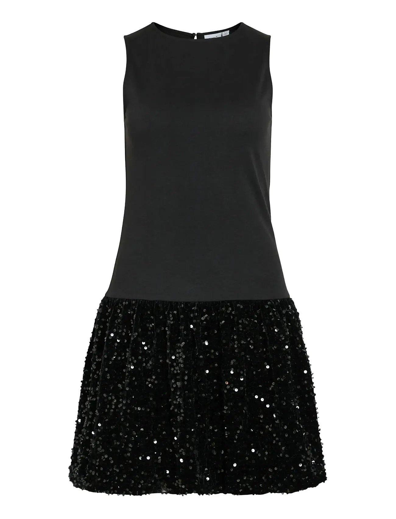 Vila Vibelieve S/S Mix Sequins Dress/Pty/Ka, XS, Black, Kjoler > Kort Kjole, Dame