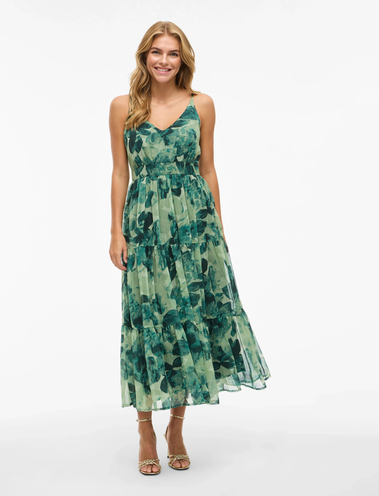 Vila Viflorie S/L V-Neck Ankle Layer Dress/Dc