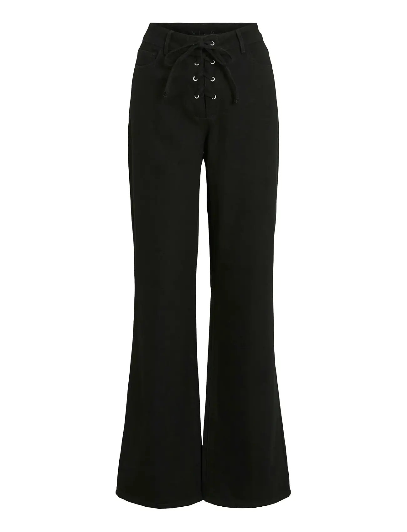 VILA Vigela Hw Tie Detail Jeans Schwarz - 42 - Damen