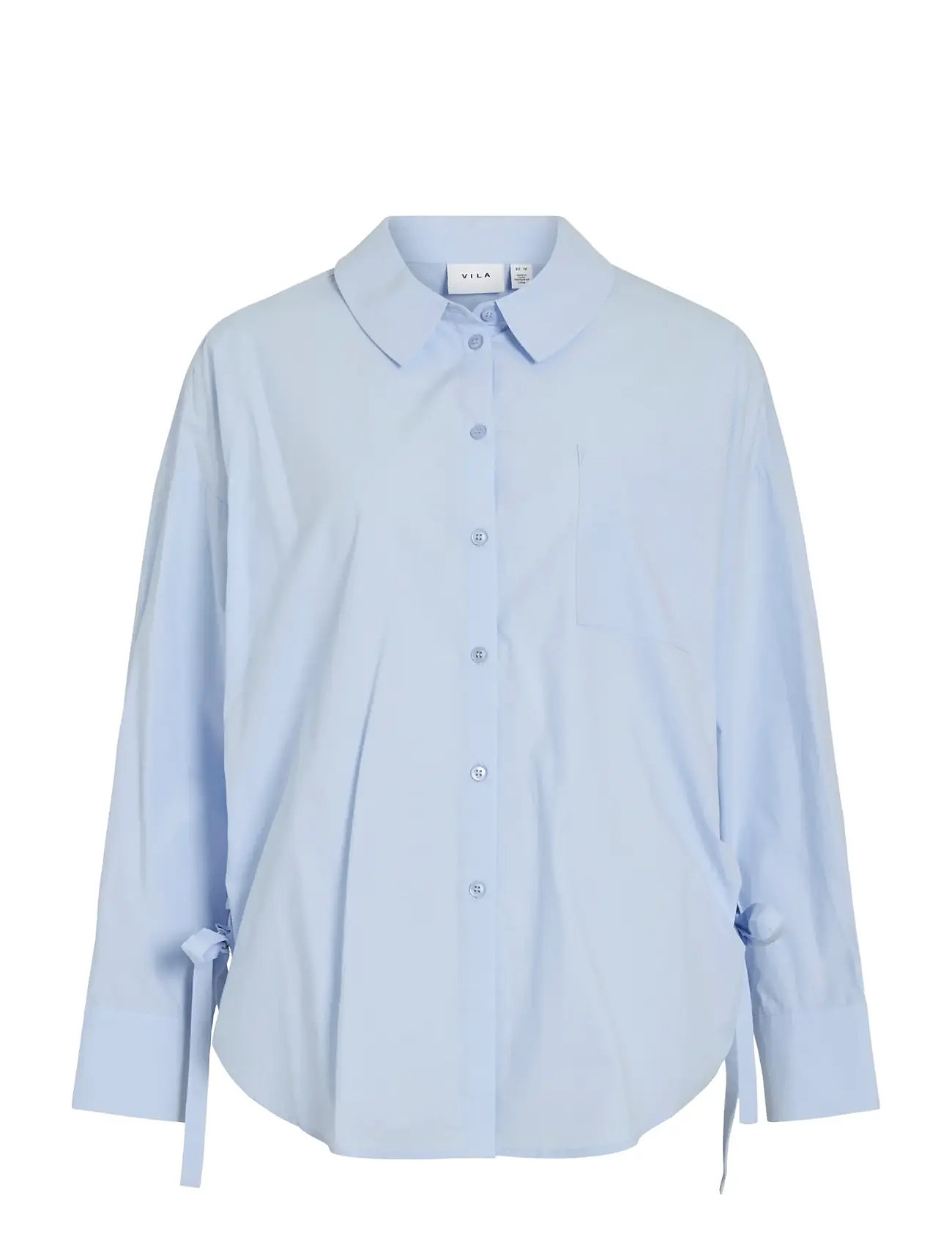 VILA Visiji L/S Lacing Shirt Blau - 38 - Damen