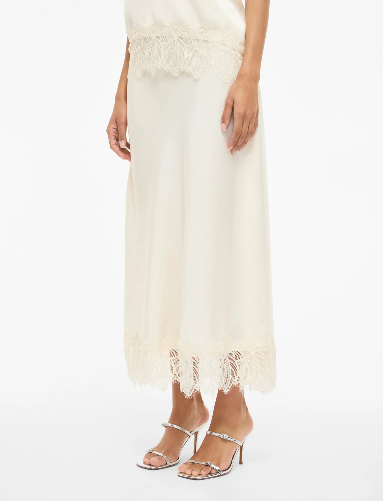 Vila Vilea Ankle Skirt, 34, Cream, Nederdele > Knælange Og Midi Nederdele, Dame