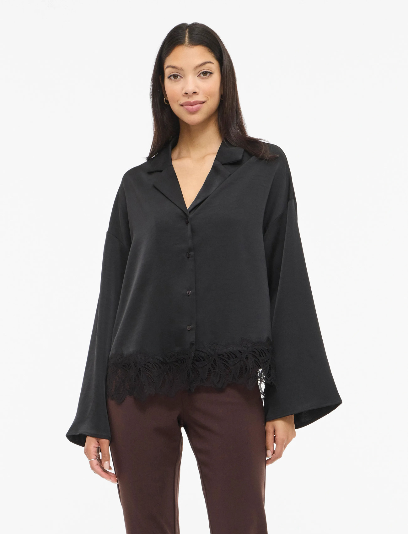 Vila Vilea Shirt, 36, Black, Skjorter > Langærmede, Dame