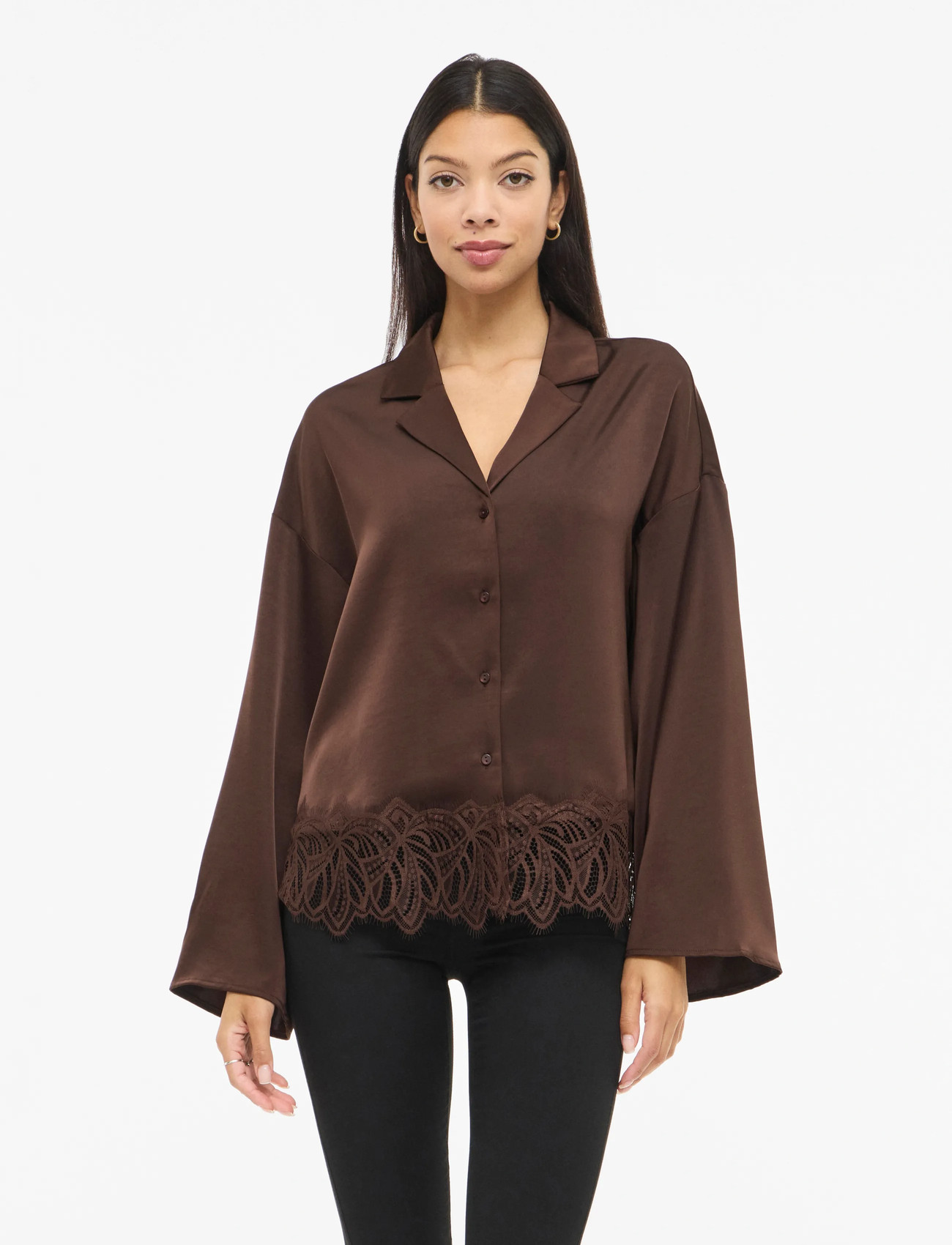 Vila Vilea Shirt, 36, Brown, Skjorter > Langærmede, Dame