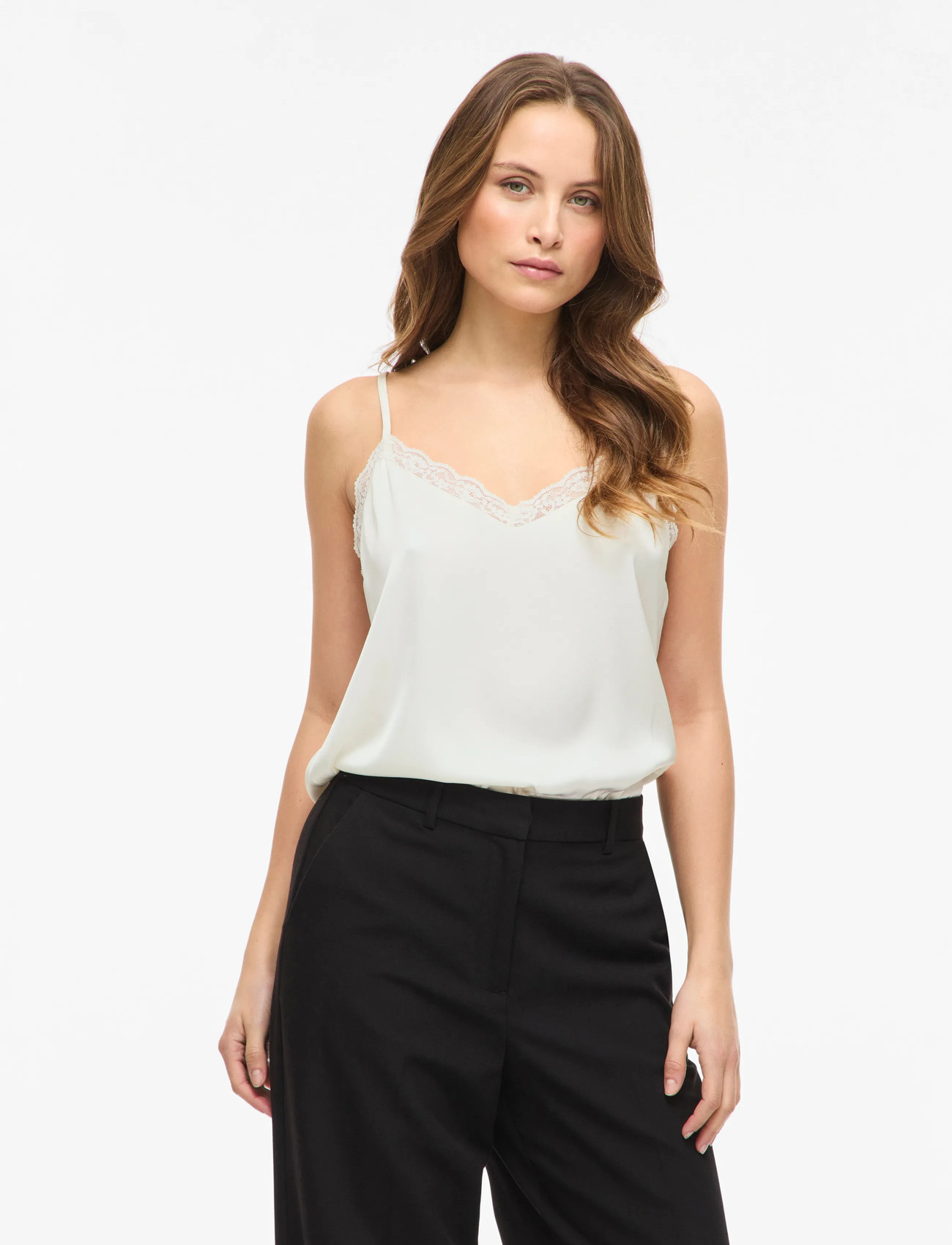 Vila Vienna Ravenna Lace Singlet - Noos, 36, Cream, T-Shirts & Toppe > Uden Ærmer, Dame