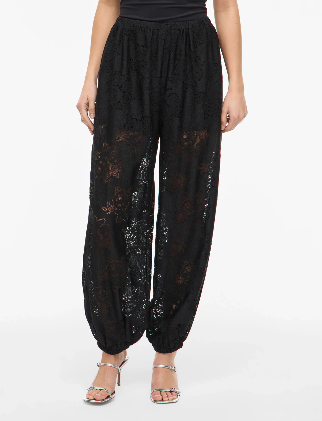 Vila Vilala Lace Balloon Pants, 34, Black, Bukser > Brede Ben, Dame