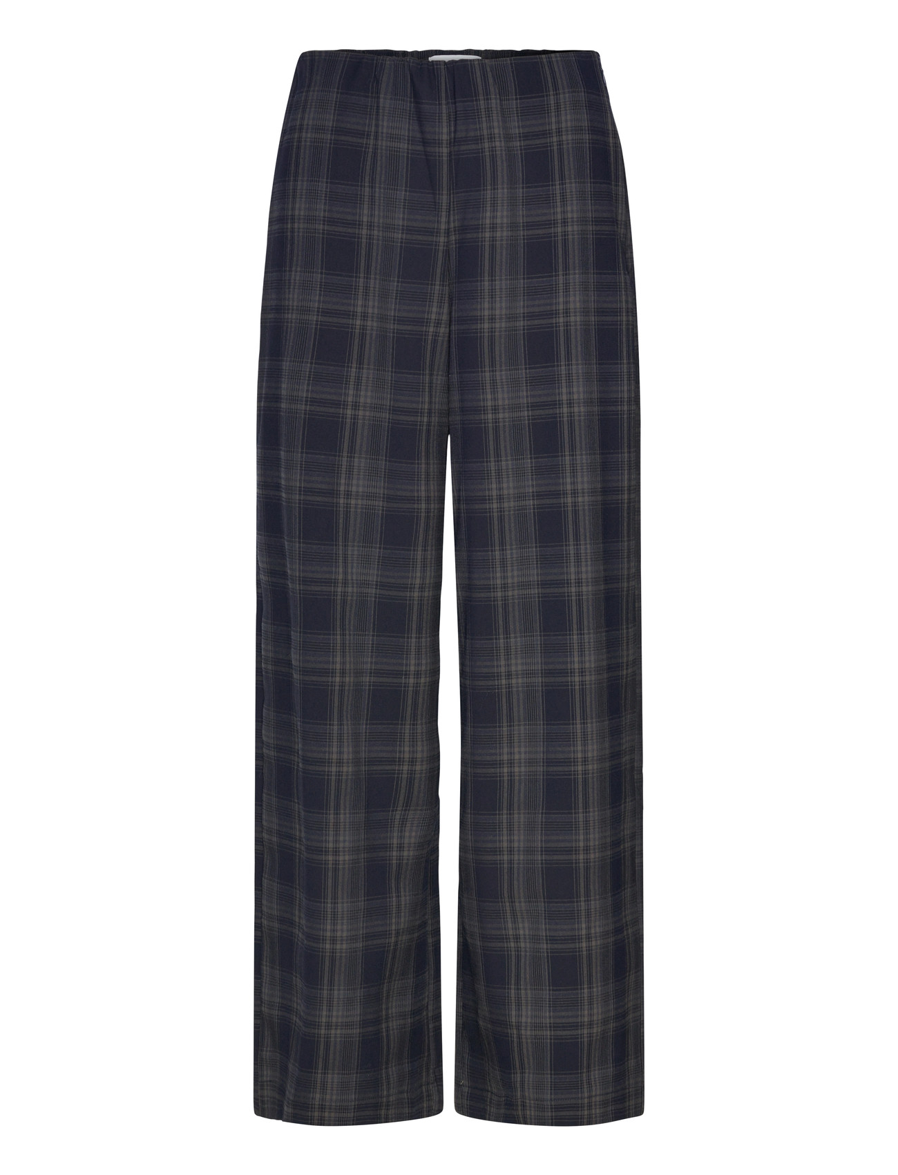 VILA Visina Hw Wide Check Hosen Navy - 40 - Damen