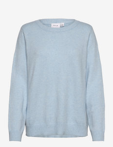 VIRIL O-NECK L/S  KNIT TOP  - swetry - kentucky blue