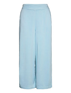 light blue wide leg trousers