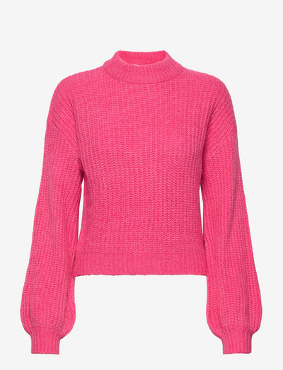 VIFELO L/S CROPPED KNIT TOP/SU - - swetry - fandango pink