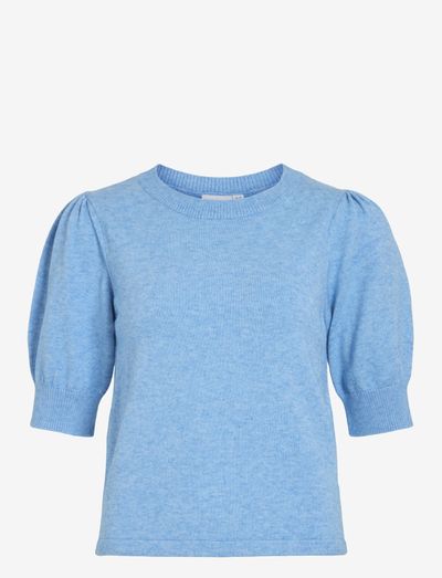2/4 sleeve o-neck knit top