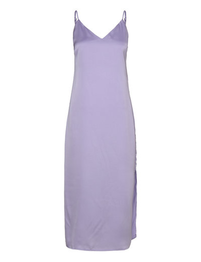 Vila Viellette Singlet Satin Dress Su Noos Midi Kjoler Boozt Com