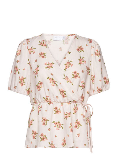 Vila Vikami Linen S/s Top - Short-sleeved blouses - Boozt.com
