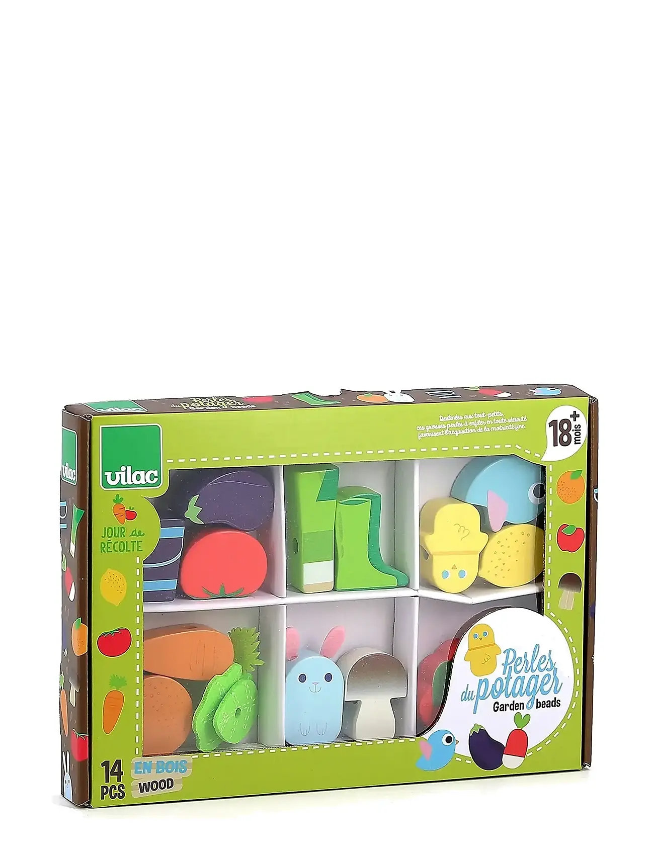 VILAC Large Beads Set - Vegetable Garden Patterned - One Size - Kinder