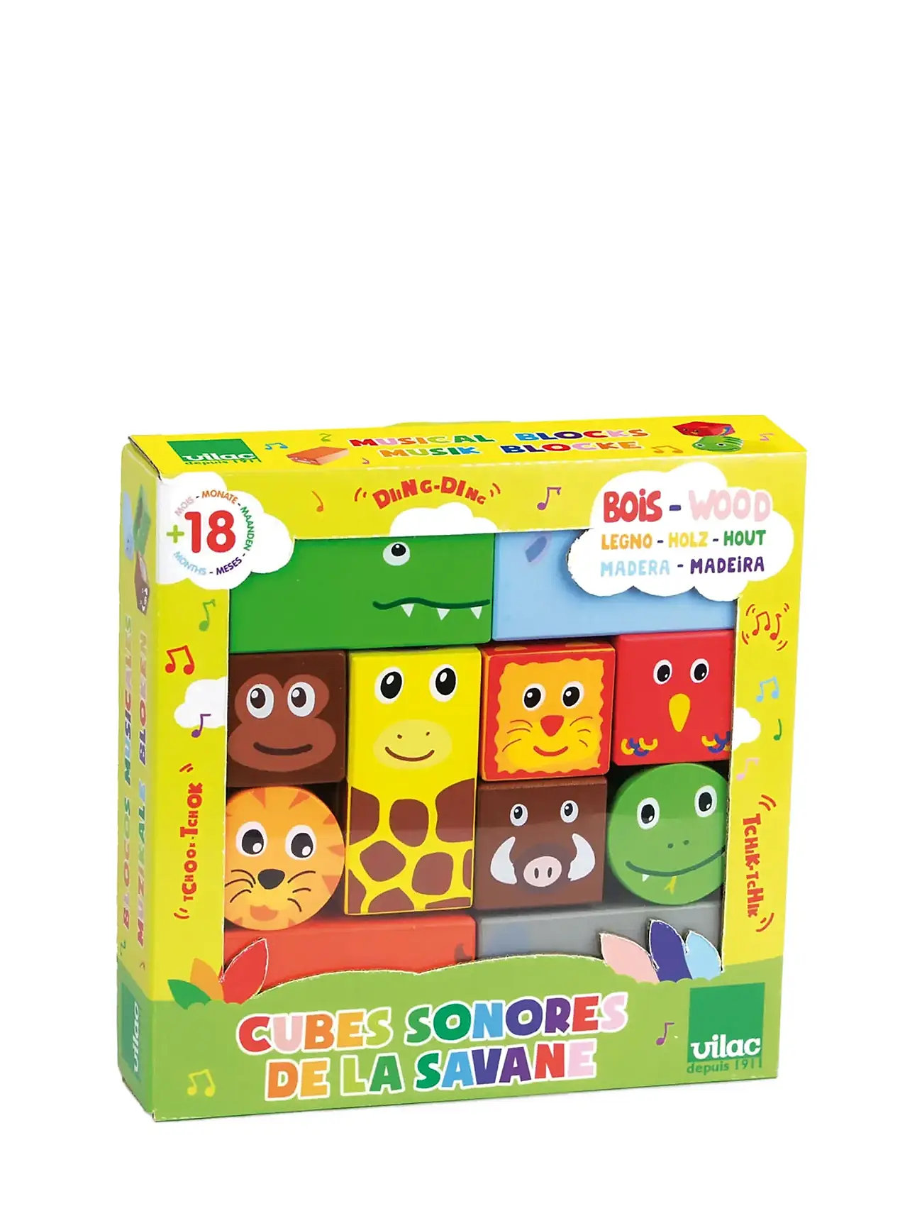 Savanna Musical Blocks Toys Baby Toys Educational Toys Stackable Blocks Multi/patterned Vilac