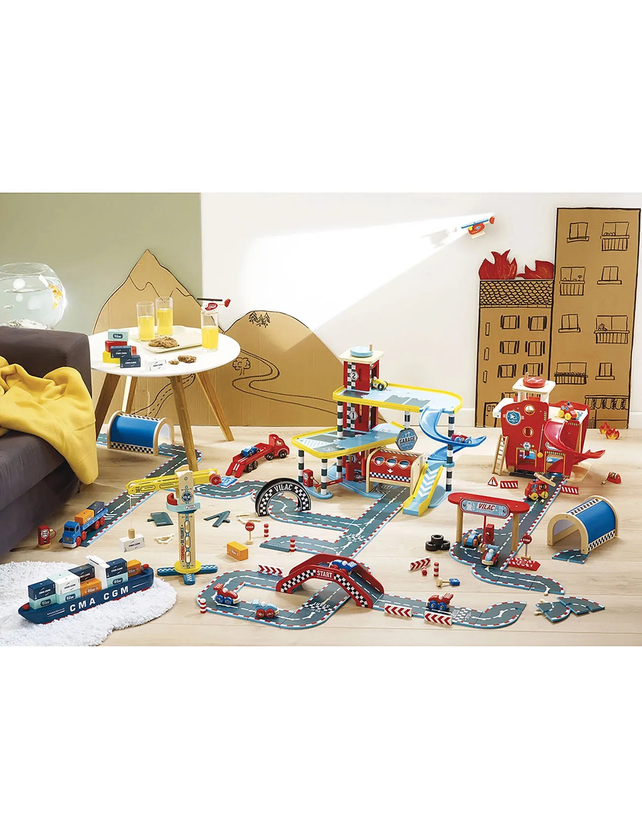 Vilac Vilac City Crane, One Size, Multi/patterned, Legesæt Og Actionfigurer > Træfigurer, Børn