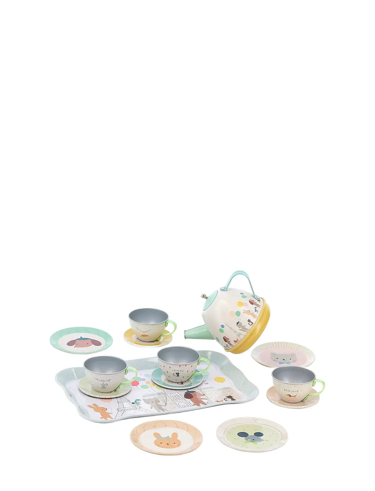Musical Tea Set - Paris By Sarah Betz Toys Toy Kitchen & Accessories Coffee & Tea Sets Multi/patterned Vilac