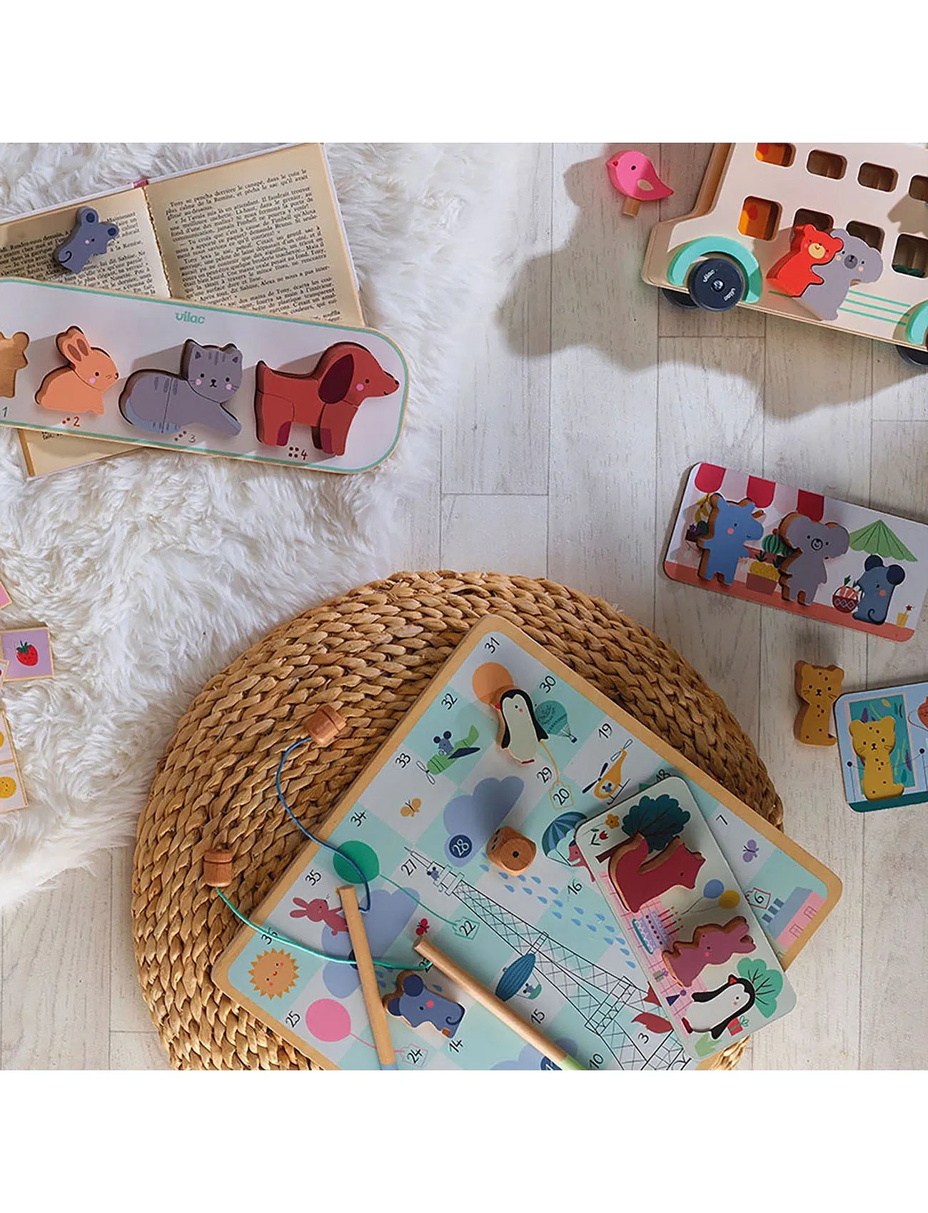 Vilac 4 Games For Toddlers, One Size, Multi/patterned, Spil > Pædagogiske Spil, Børn