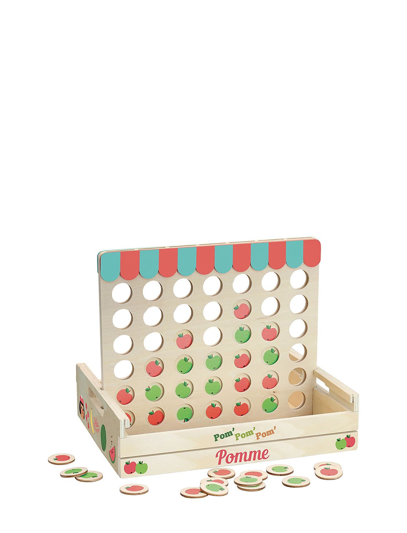 Four-In-A-Row Apples Toys Puzzles And Games Games Board Games Multi/patterned Vilac