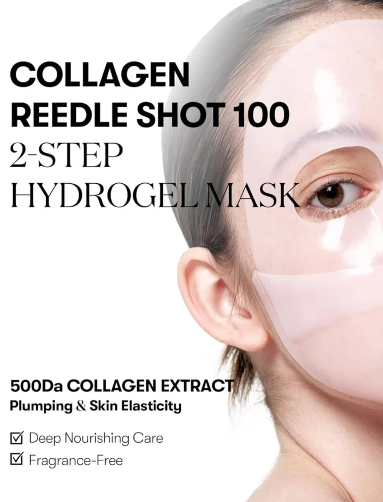VT Cosmetics Collagen Reedle Shot 100 2Step Hydrogel Mask, 1 EA, Pink, Masker > Sheetmask, Dame
