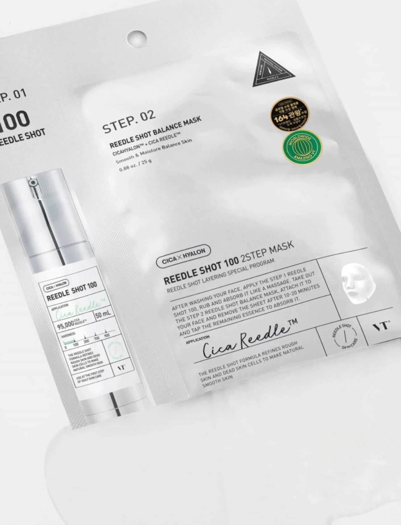 VT Cosmetics Mild Reedle Shot 100 2-Step Mask, 1 PC, Nude, Masker > Sheetmask, Dame