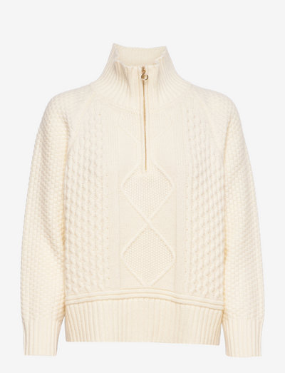 Kvitholmen Zip-Up Sweater - rollkragenpullover - brightwhite