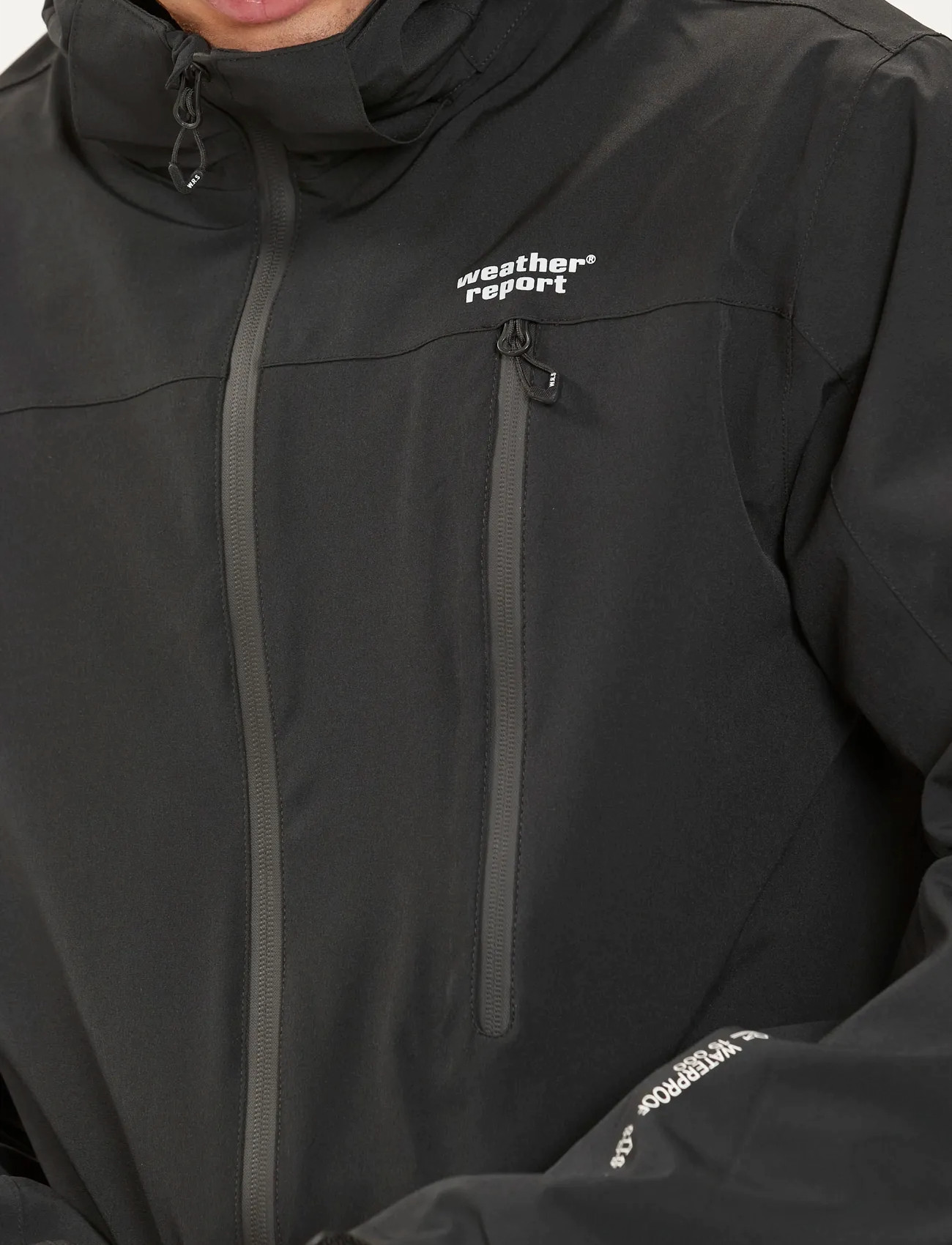 Weather Report Delton M Awg Jacket W-Pro 15000, M, Black, Regntøj > Regnfrakker, Herre