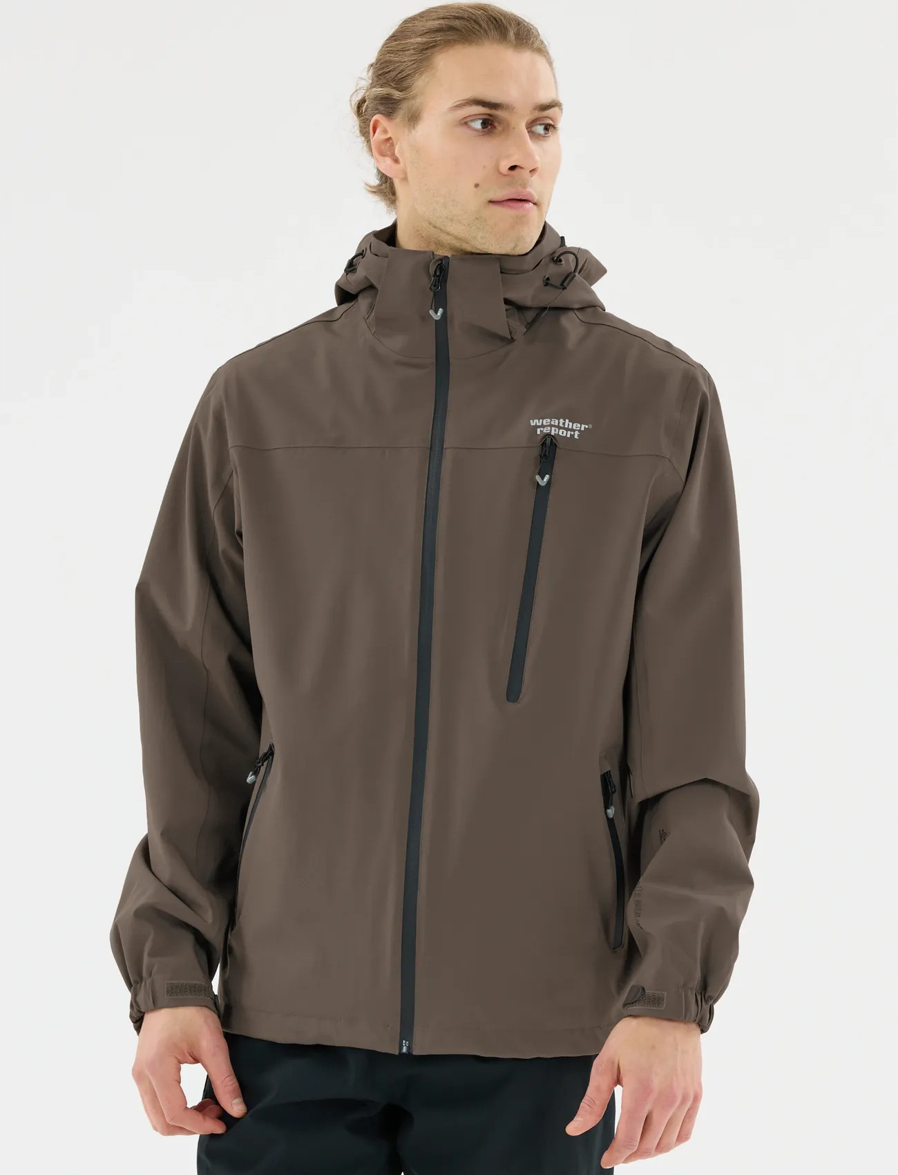 Weather Report Delton M Awg Jacket W-Pro 15000, XL, Brown, Regntøj > Regnfrakker, Herre