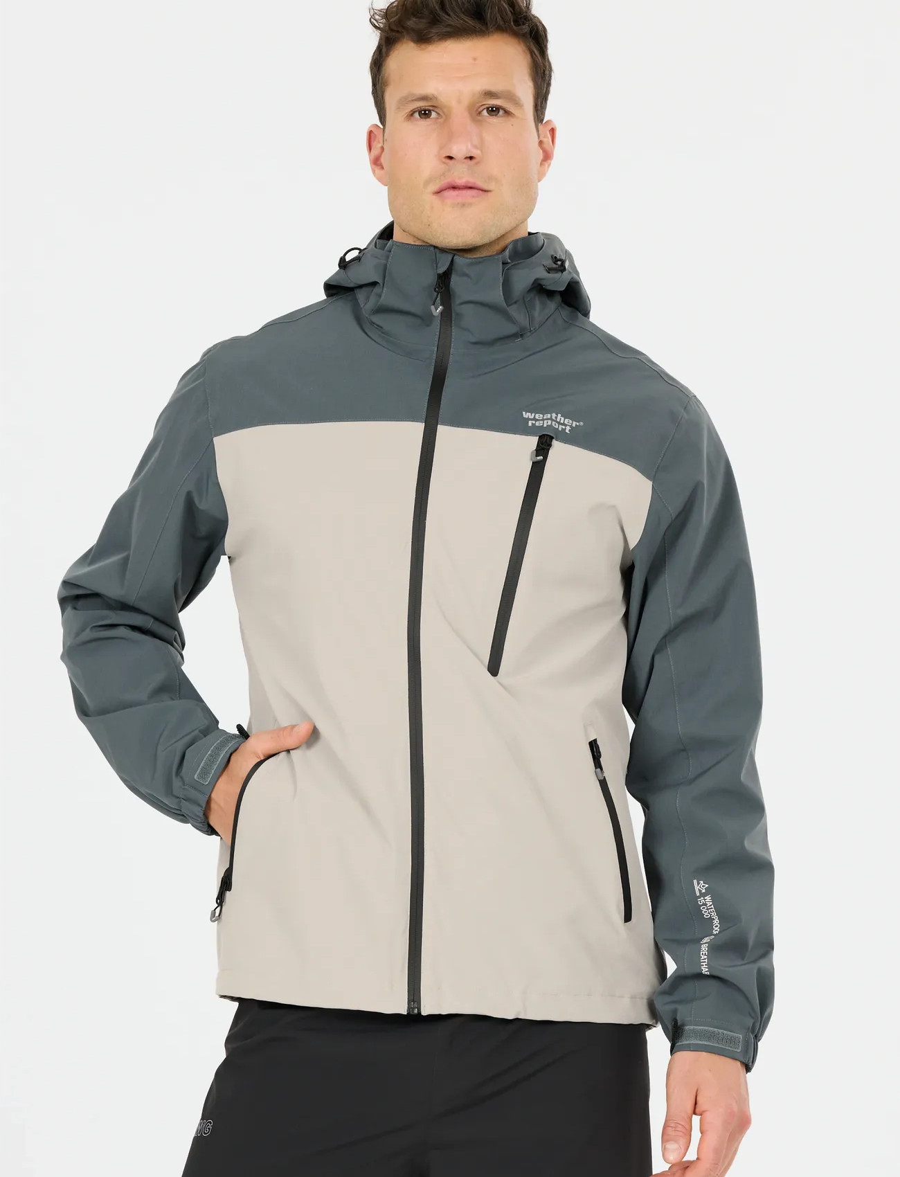 Weather Report Delton M Awg Jacket W-Pro 15000, S, Multi/patterned, Regntøj > Regnfrakker, Herre