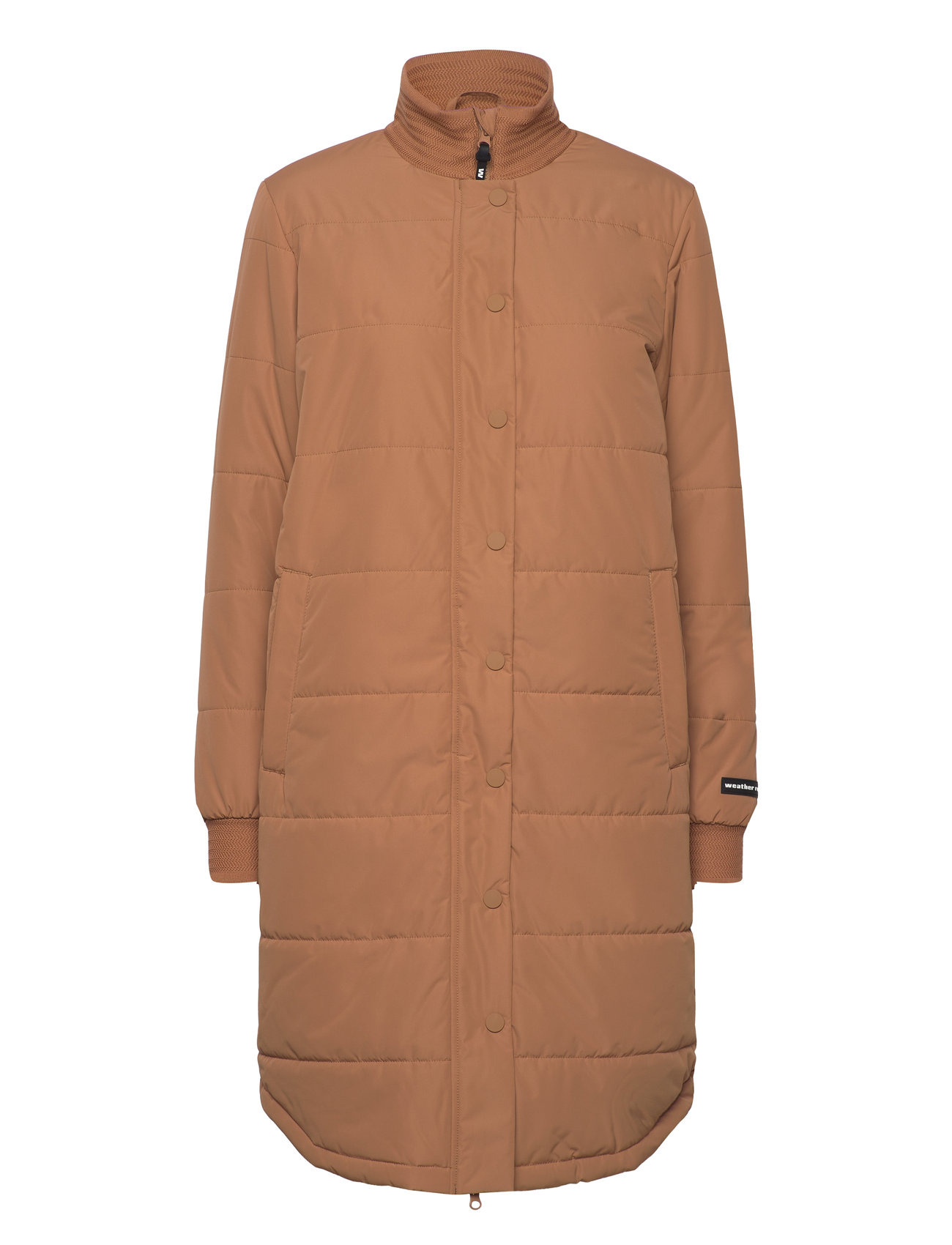 Cassidy W Long Puffer Jacket Foret Jakke Brown Weather Report