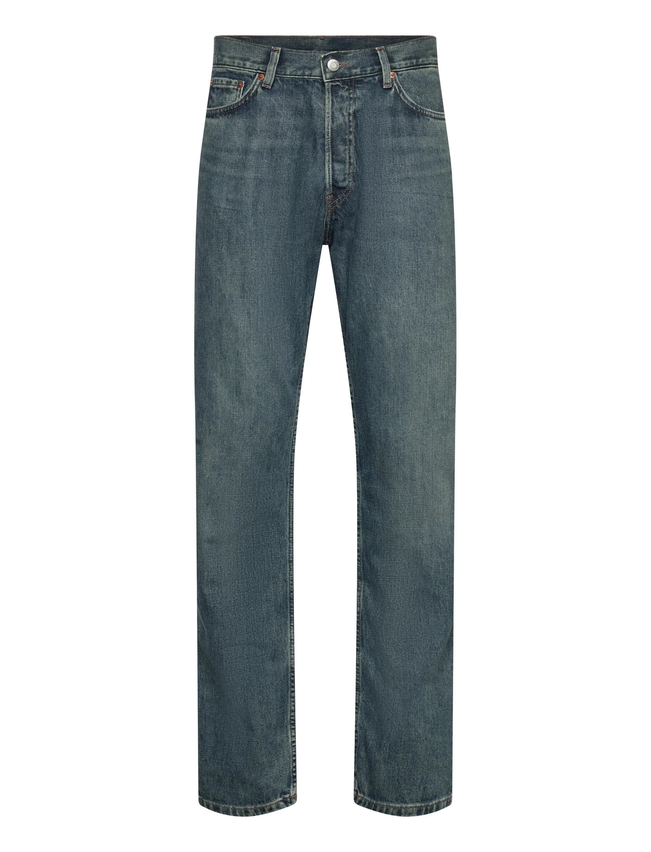 Weekday Space Mid Rise Relaxed Straight Leg Jeans, 30 x 34, Blue, Jeans > Almindelige, Herre