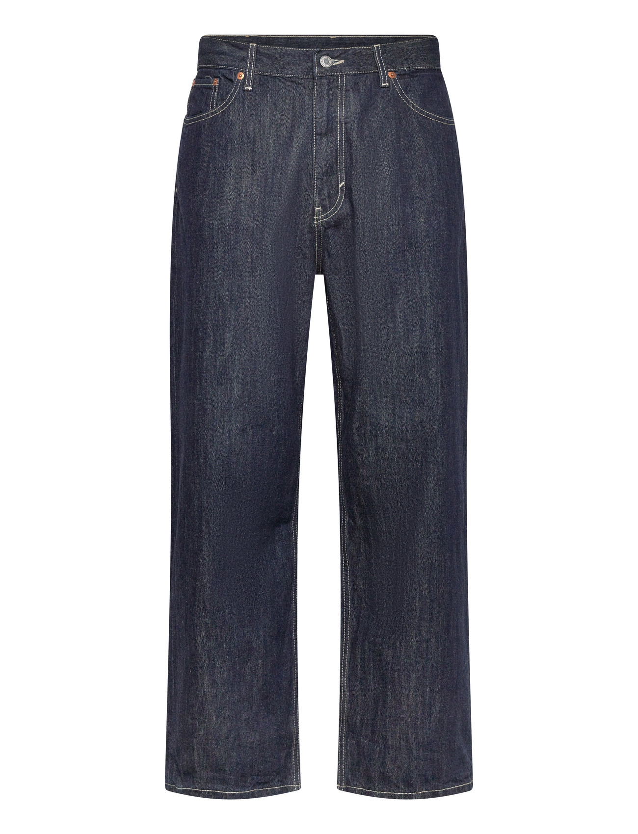 Weekday Galaxy Mid Rise Loose Straight Leg Unisex Jeans, 30 x 30, Navy, Jeans > Afslappede, Herre