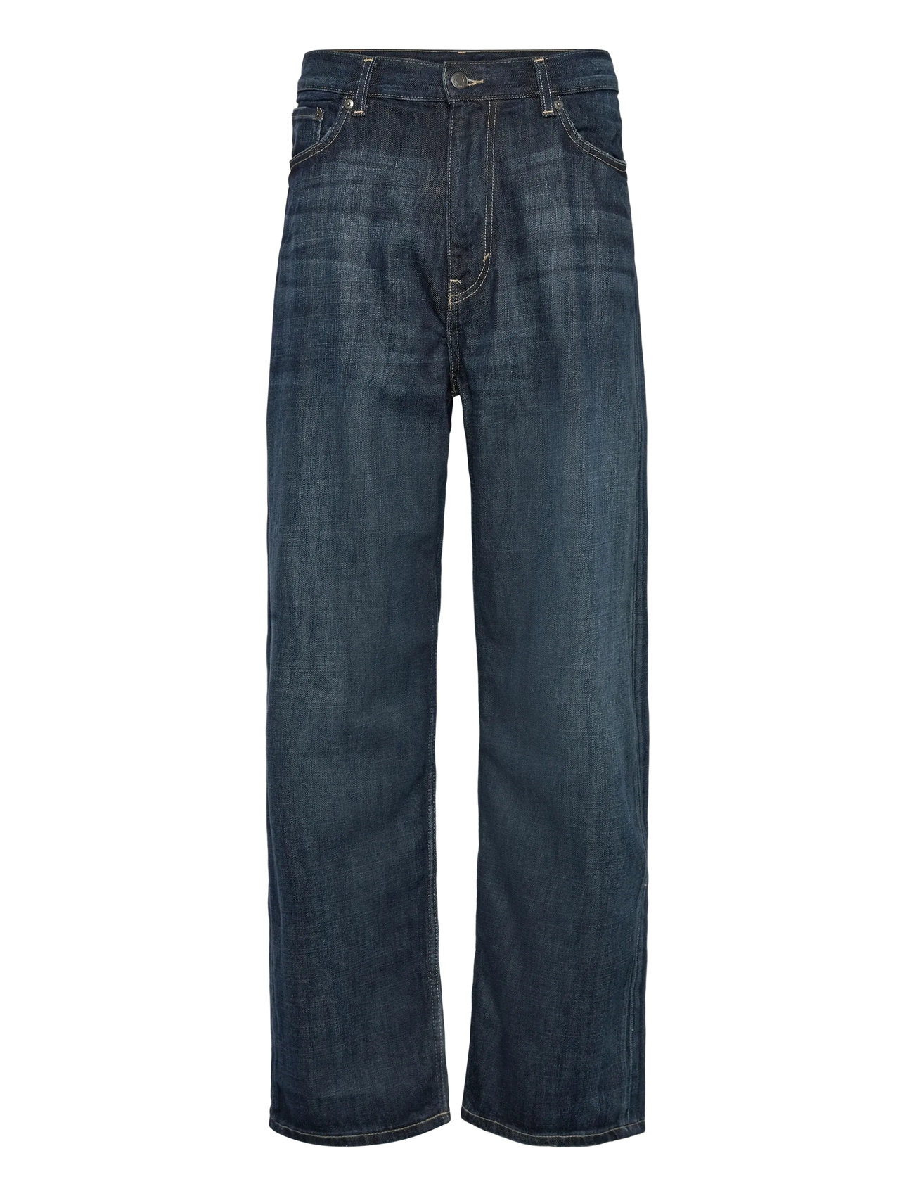 Weekday Galaxy Mid Rise Loose Straight Leg Unisex Jeans, 32 x 34, Blue, Jeans > Afslappede, Herre