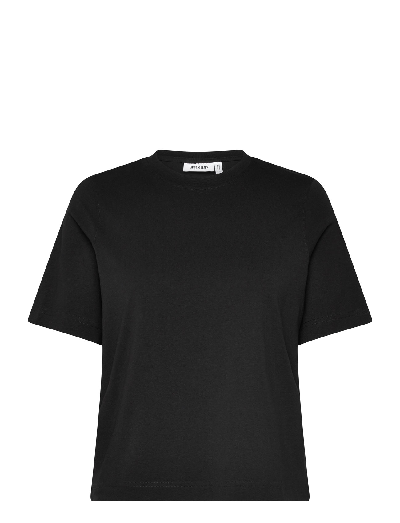 Weekday Perfect Boxy T-Shirt, S, Black, T-Shirts & Toppe > Kortærmede, Dame