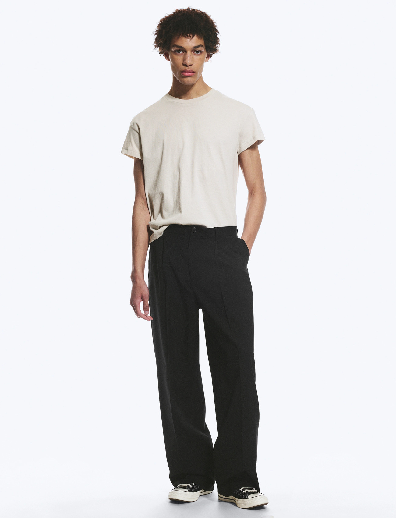 Weekday Loose Suit Trousers, 50, Black, Bukser > Afslappet, Herre