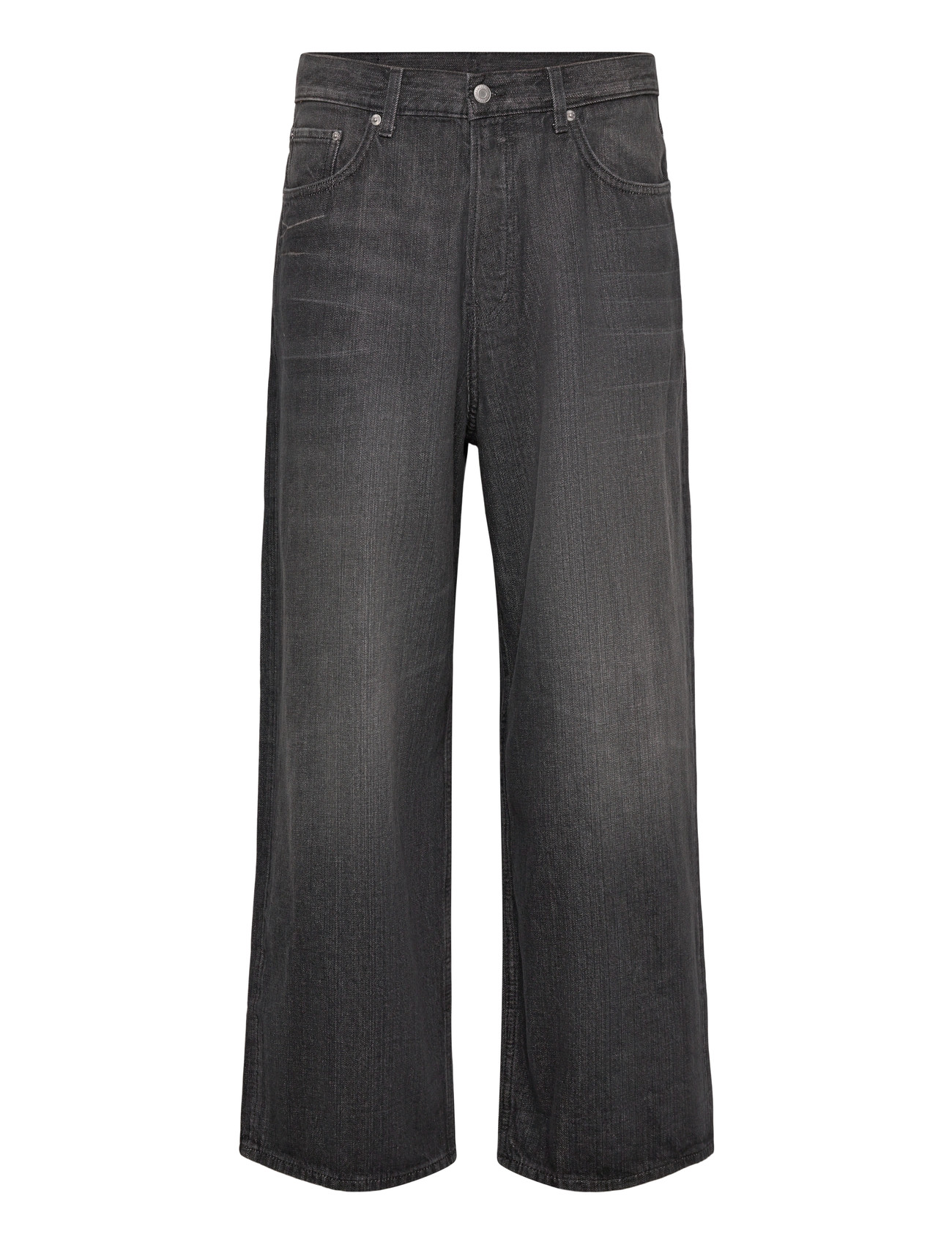 Weekday Astro Mid Rise Loose Baggy Leg Jeans, 31 x 34, Black, Jeans > Afslappede, Herre