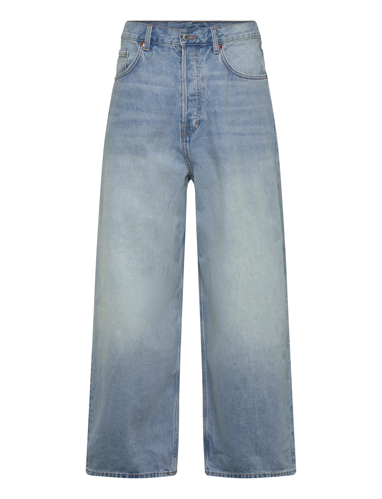 Weekday Astro Mid Rise Loose Baggy Leg Jeans, 33 x 32, Blue, Jeans > Afslappede, Herre