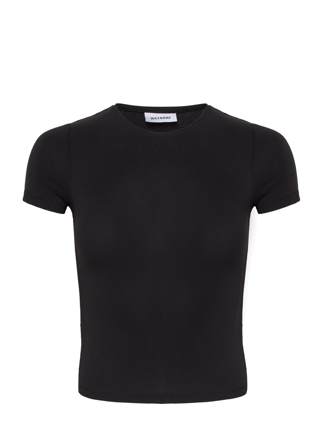 Weekday Slim Fitted T-Shirt, XL, Black, T-Shirts & Toppe > Kortærmede, Dame