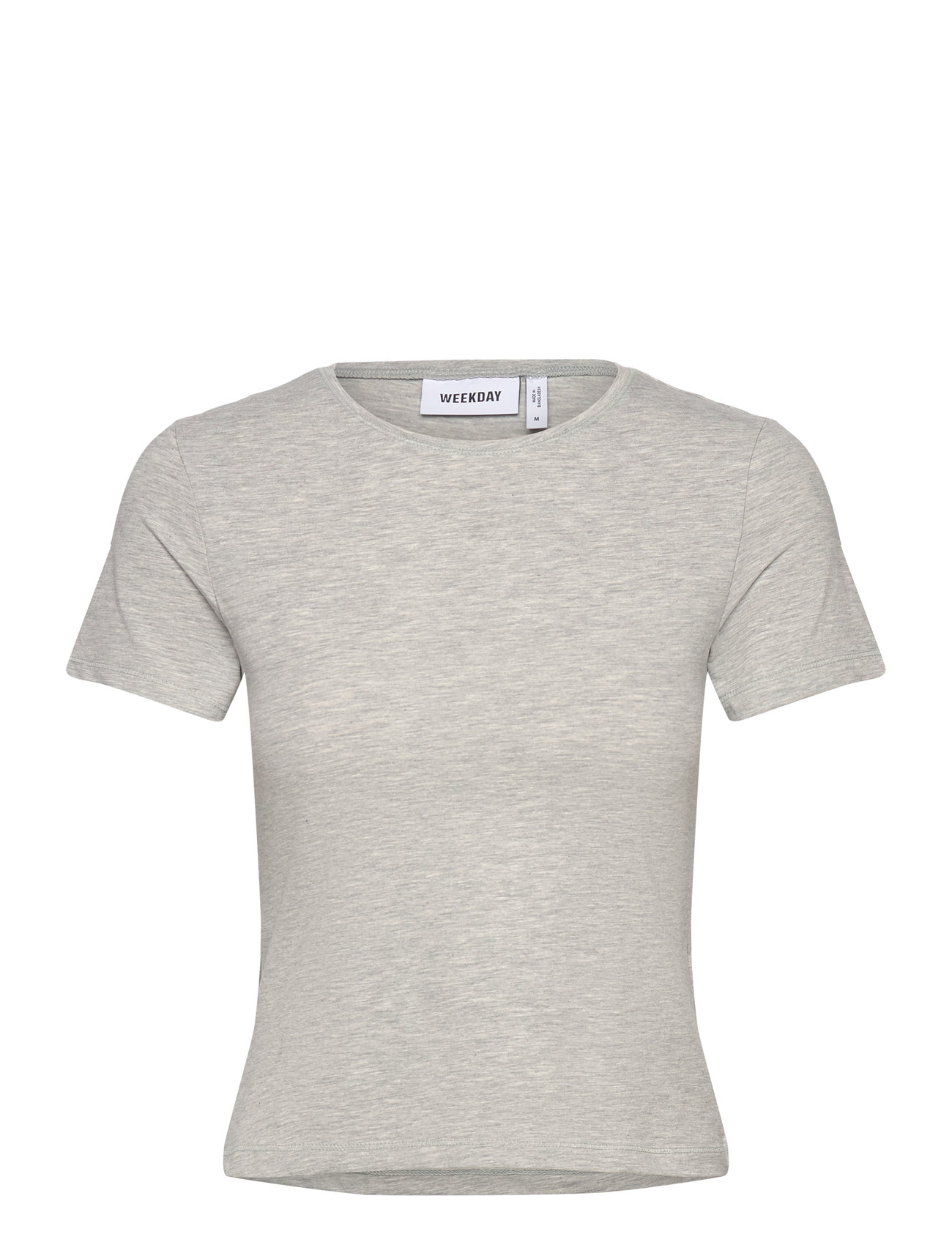 Weekday Slim Fitted T-Shirt, S, Grey, T-Shirts & Toppe > Kortærmede, Dame