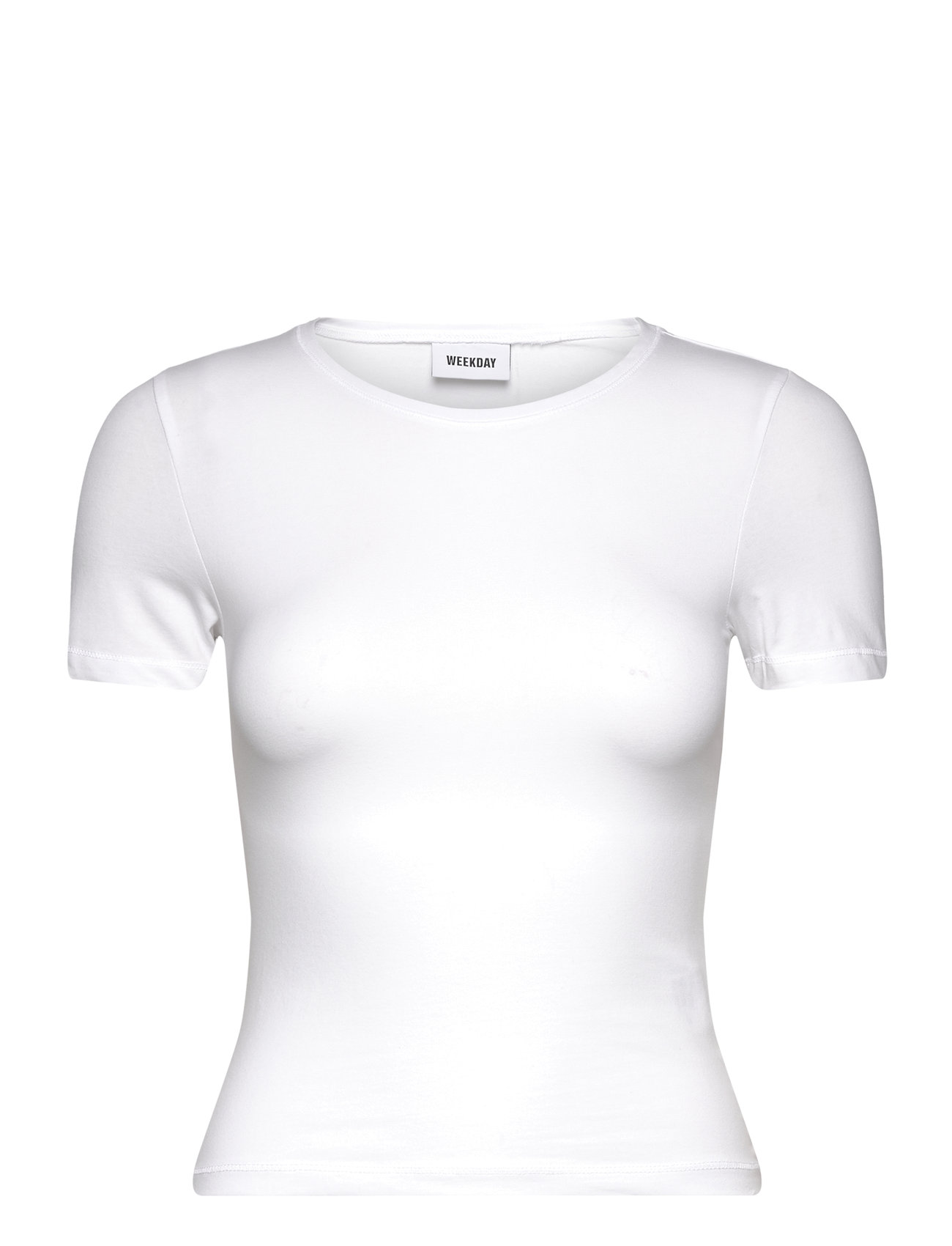 Weekday Slim Fitted T-Shirt, XS, White, T-Shirts & Toppe > Kortærmede, Dame