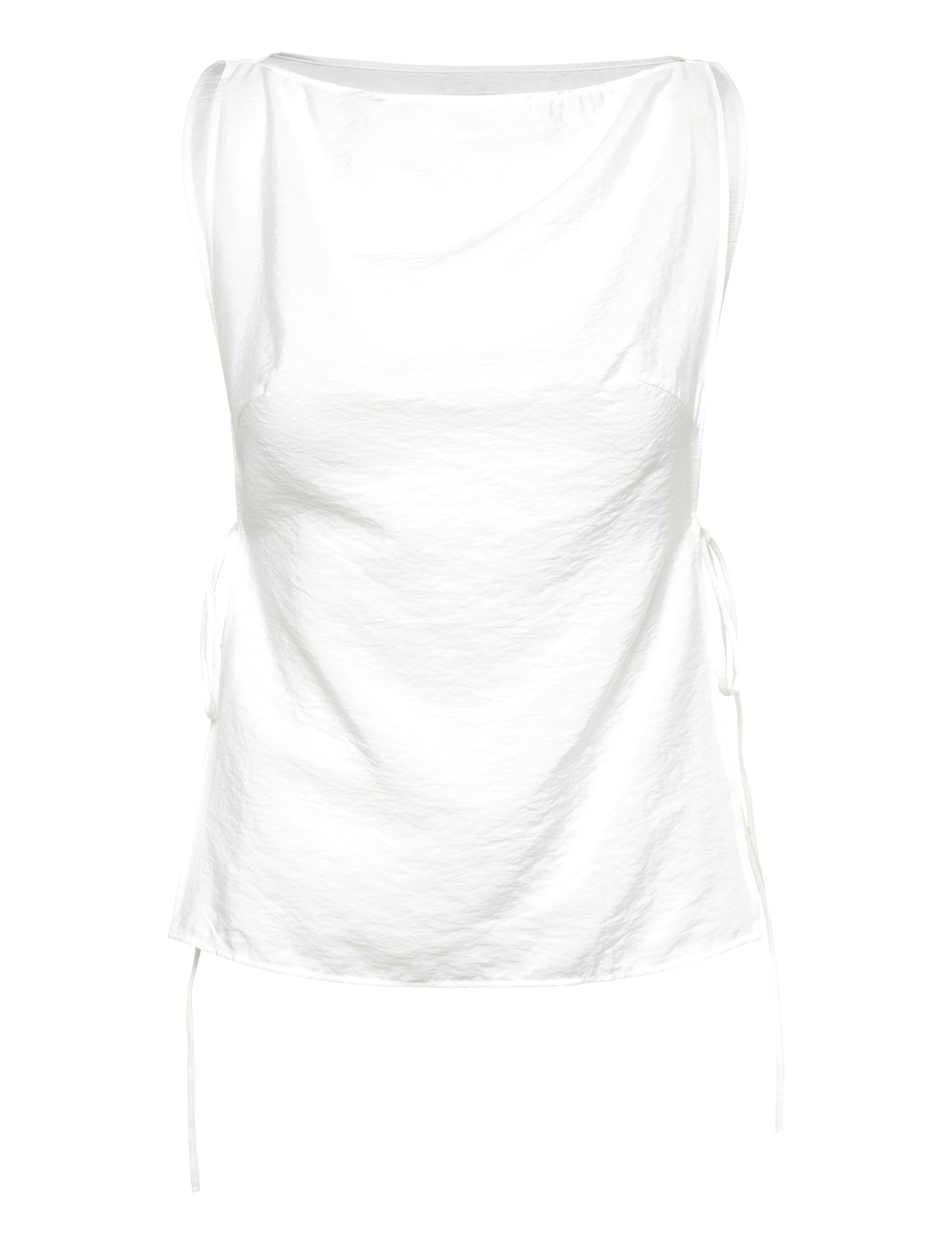Weekday Sleeveless Boatneck Tie Top, 40, White, T-Shirts & Toppe > Uden Ærmer, Dame